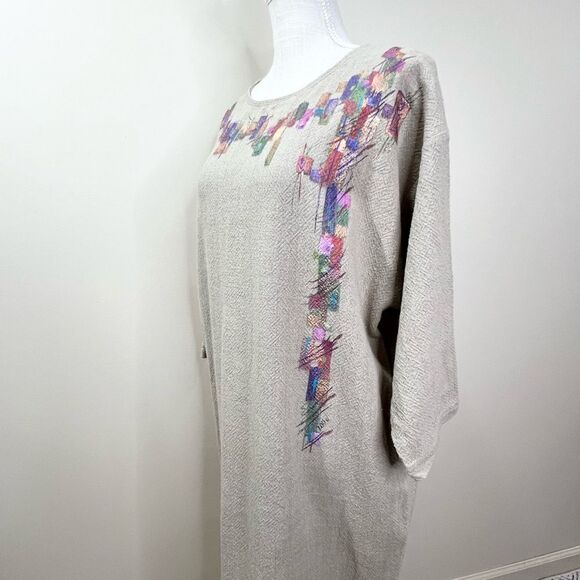 NWT Toofan Hand Painted Artsy Maxi Kaftan Dress Large - Picture 5 of 14